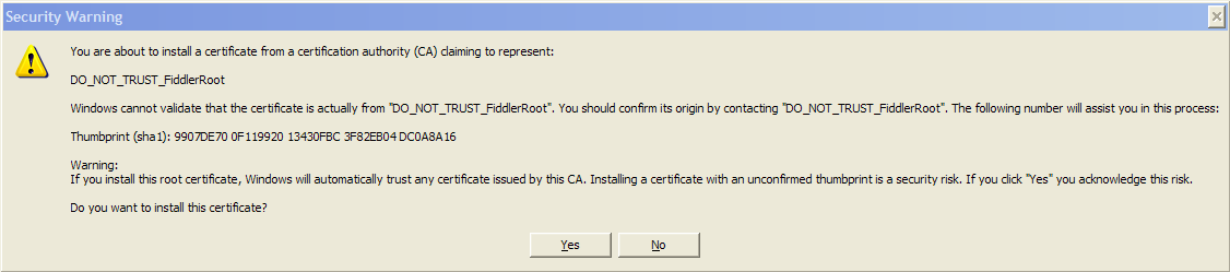 Windows Trust Prompt