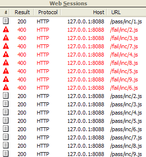 Screenshot of original incorrect network traffic